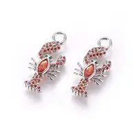 Brass Micro Pave Cubic Zirconia Pendants