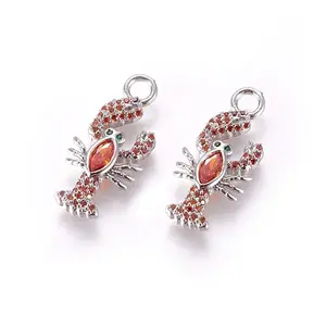 Brass Micro Pave Cubic Zirconia Pendants