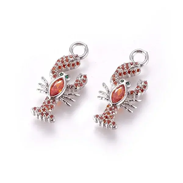 Brass Micro Pave Cubic Zirconia Pendants