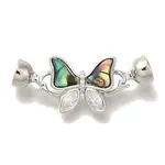 Brass & Abalone & Shell Fold Over Clasps