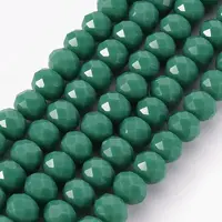Opaque Solid Color Glass Beads Strands