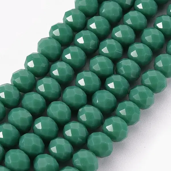 Opaque Solid Color Glass Beads Strands