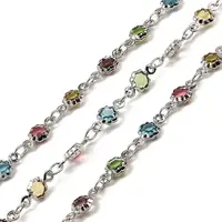 Rack Plating Brass Flower Link Chains