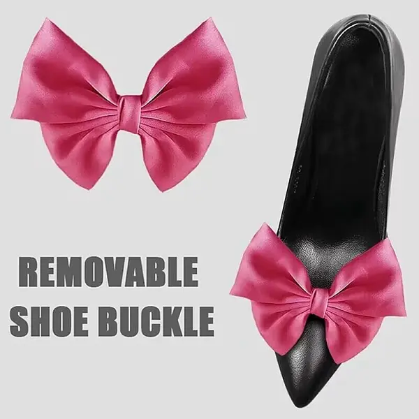 Detachable Ribbon Satin Bowknot Shoe Decoration