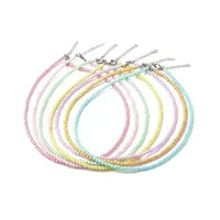 7Pcs 7 Color Round Acrylic Beaded Necklaces for Women