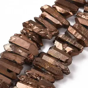 Natural Quartz Crystal Points Beads Strands