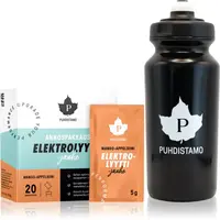Puhdistamo Electrolyte Powder + láhev sportovní nápoj s elektrolyty příchuť Mango & Orange 20x5 g