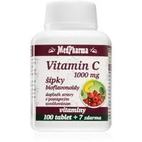 MedPharma Vitamin C 1000 mg s šípky tablety pro podporu imunitního systému, krásnou pleť a nehty 107 tbl