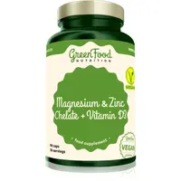 GreenFood Nutrition Magnesium & Zinc Chelate + Vitamin D3 kapsle pro podporu imunitního systému, krásné vlasy, pleť a normální stav zubů 90 cps