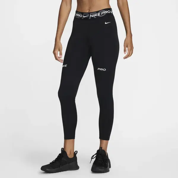 Nike Pro Womens Mid-Rise 7/8 Graphic Leggings L