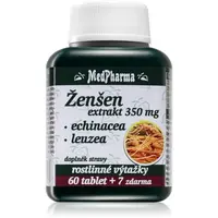 MedPharma Ženšen extrakt 350 mg echinacea a leuzea tablety na podporu imunitného systému 67 tbl