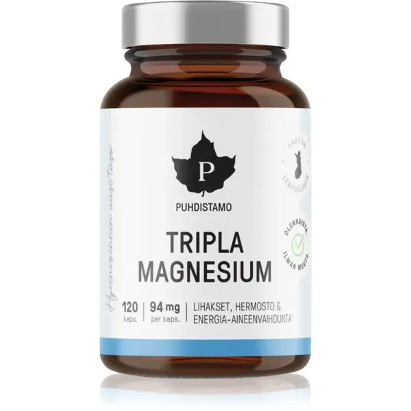Puhdistamo Triple Magnesium kapsle pro podporu činnosti nervové soustavy 120 cps