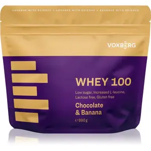 Voxberg Whey Protein 100 syrovátkový protein bez laktózy příchuť Chocolate & Banana 990 g
