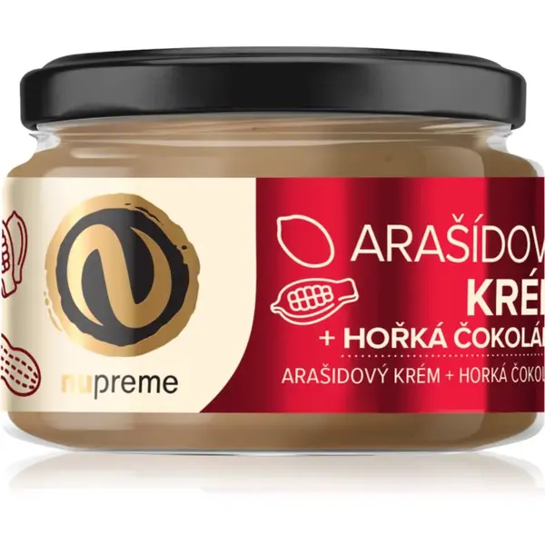 Nupreme Arašídový krém s hořkou čokoládou ořechová pomazánka s čokoládou 220 g