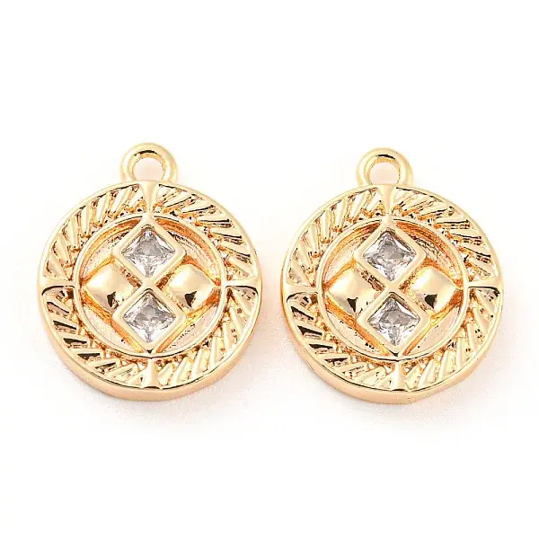 Brass Micro Pave Cubic Zirconia Charms