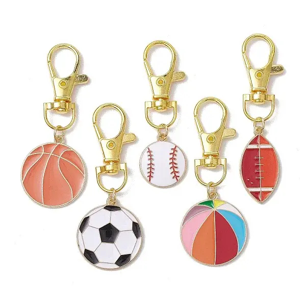 Sports Ball Alloy Enamel Pendant Decoration