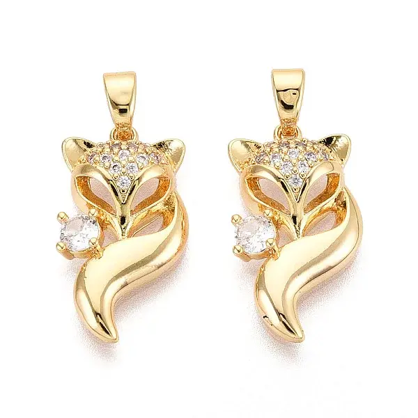 Brass Micro Pave Clear Cubic Zirconia Pendants