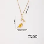 Elegant Vintage Tulip Brass Micro Pave Cubic Zirconia Pendant Necklaces