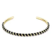 Twisted Brass Enamel Cuff Bangle