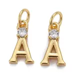 Brass Micro Pave Clear Cubic Zirconia Pendants