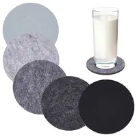 20Pcs 5 Colors Flat Round Wool Felt Cup Mat