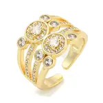 Round Clear Cubic Zirconia Open Cuff Ring
