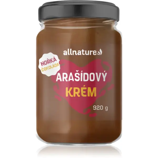 Allnature Arašidový krém s horkou čokoládou orechová nátierka s čokoládou 920 g