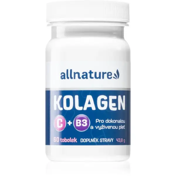 Allnature Kolagen s vitamínmi C + B3 tobolky pre krásne vlasy, pleť a nechty 60 cps