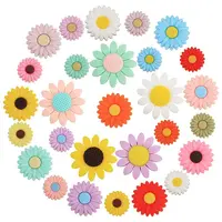 28Pcs 28 Styles Sunflower Daisy
 Silicone Beads
