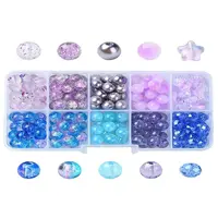 10 Styles Transparent Spray Painting Crackle & Glass Pearl Glass Beads