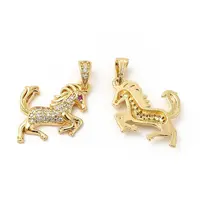Brass Micro Pave Cubic Zirconia Pendants