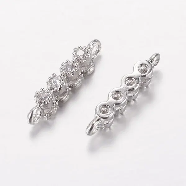 Brass Micro Pave Cubic Zirconia Links