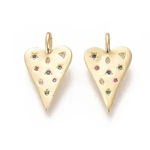 Brass Micro Pave Cubic Zirconia Pendants