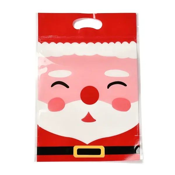 Christmas Theme Rectangle Plastic Zip Lock Candy Storage Bags