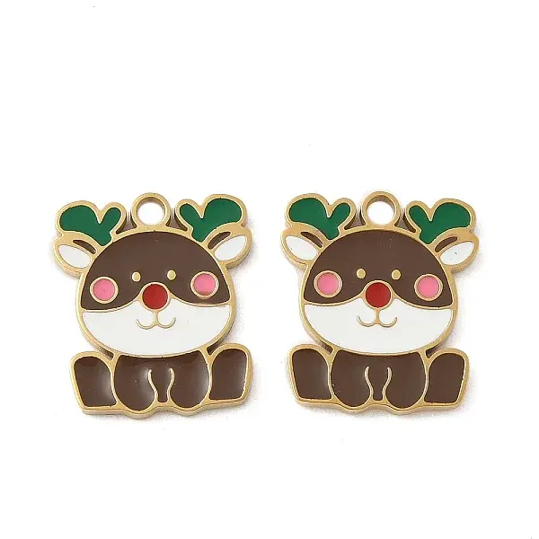 Christmas 304 Stainless Steel Enamel Pendants