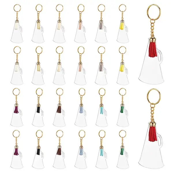 Trumpet Shape Transparent Blank Acrylic Keychain