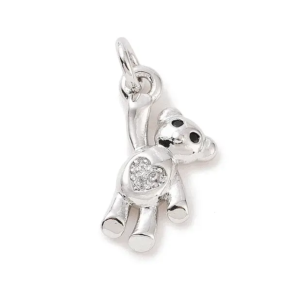 Brass Micro Pave Cubic Zirconia Charms