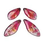 4Pcs Transparent Epoxy Resin Butterfly Wings Pendants