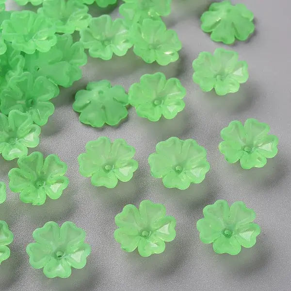 Transparent Frosted Acrylic Bead Caps