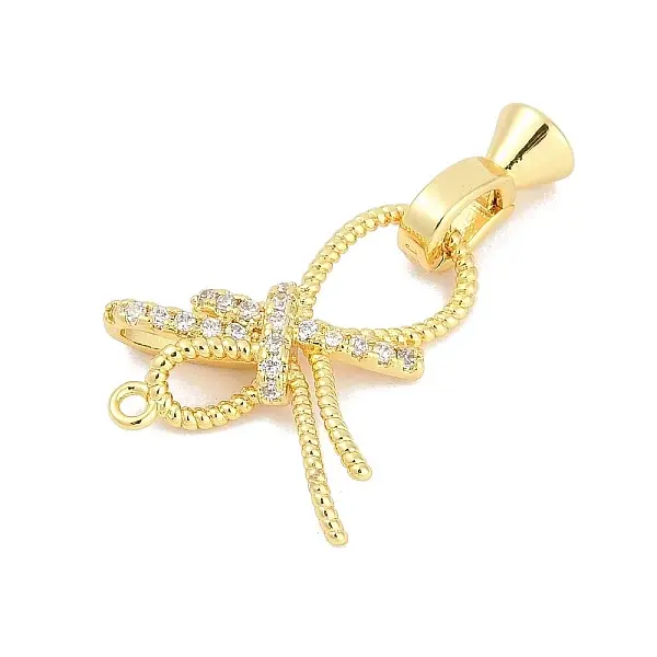 Brass Micro Pave Clear Cubic Zirconia Fold Over Clasps