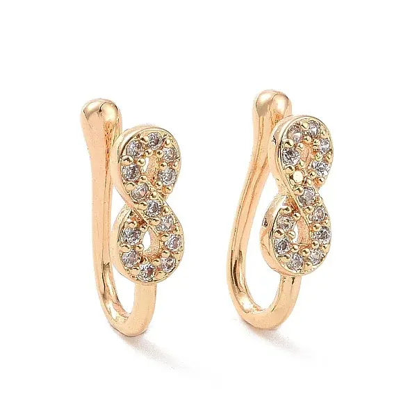 Clear Cubic Zirconia Infinity Cuff Earrings