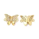 Brass Micro Pave Cubic Zirconia Connector Charms