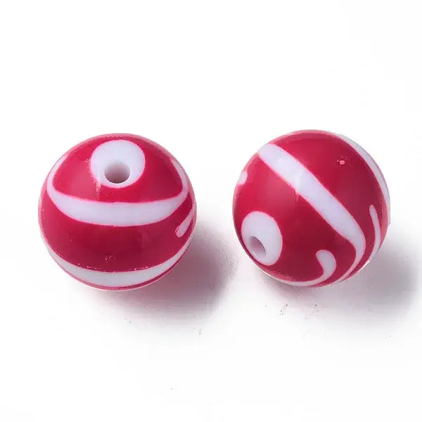 Opaque Striped Acrylic Beads