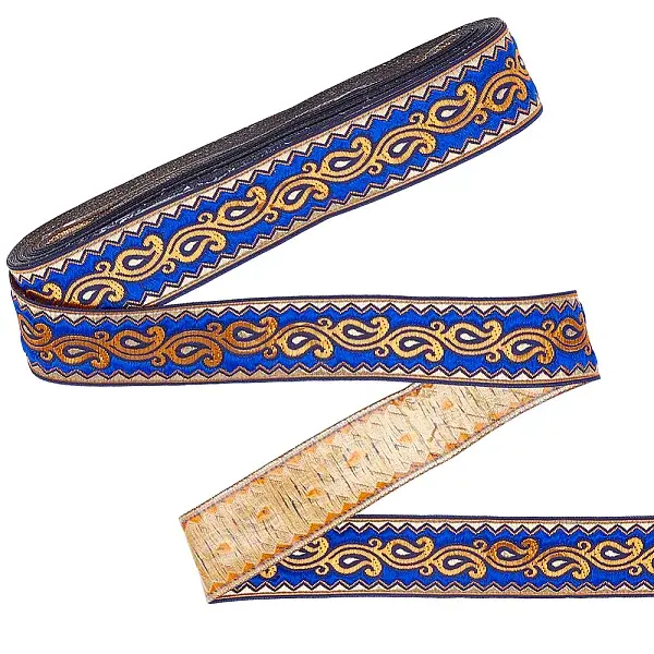 Ethnic Style Polyester Jacquard Leaf Ribbons