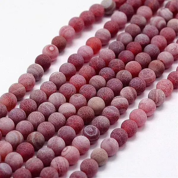 Frosted Natural Weathered Agate Beads Strands