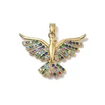 Brass Micro Pave Clear Cubic Zirconia Pendants