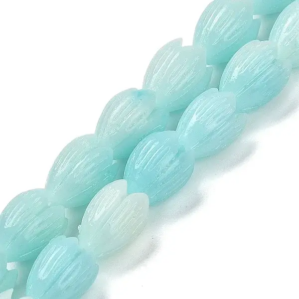 Synthetic Shell Dyed Carved Beads Strands