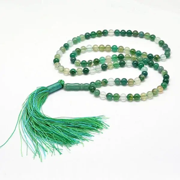 Natural Green Agate Mala Beads Bracelets
