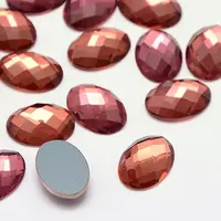Faceted Glass Oval Cabochons