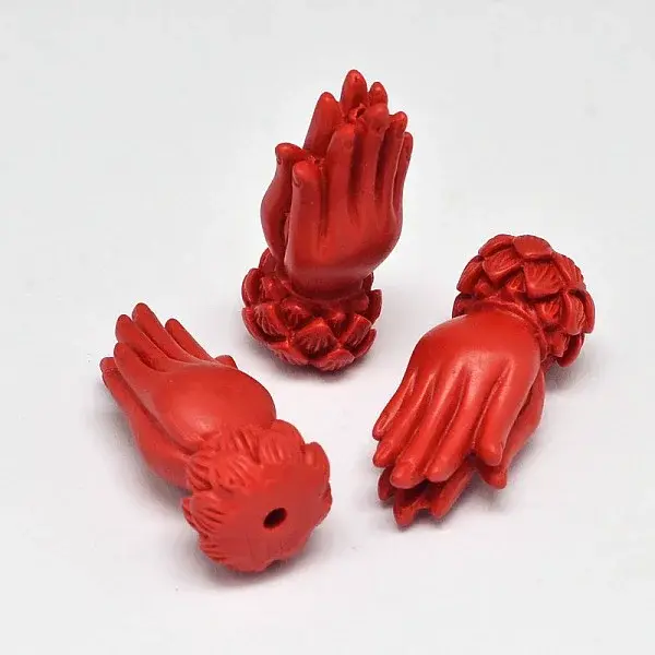 Dyed Buddha's Hand Synthetic Coral Beads